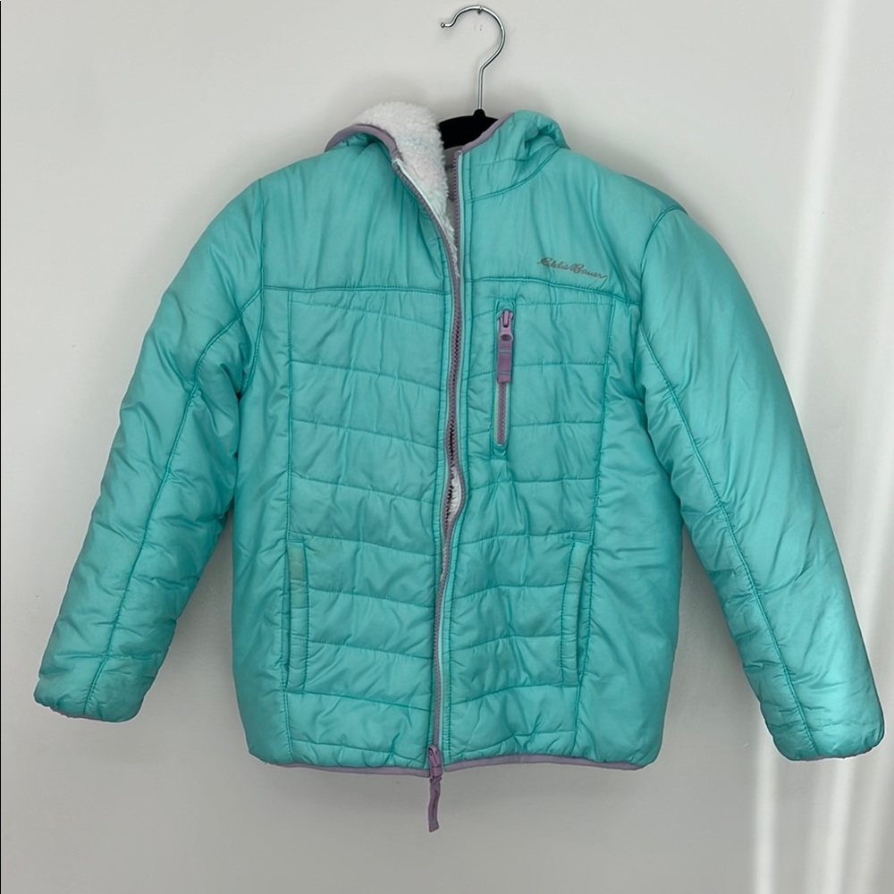 Eddie Bauer Blue Puffer Jacket with Quilted Insulation